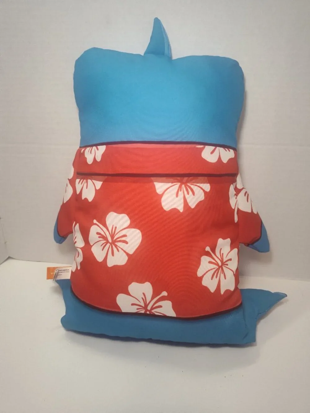 Wild Republic Shark Plush Throw Pillow Hawaiian Shirt Blue Novelty Decor